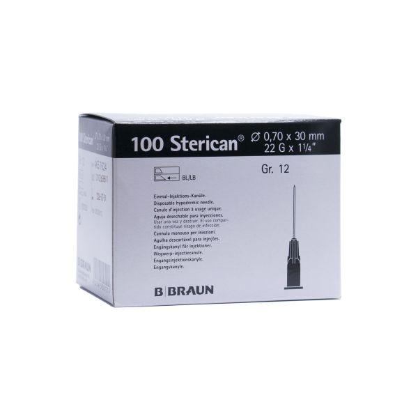 AIGUILLES STERICAN 22G 0,7X30MM NOIR B/100