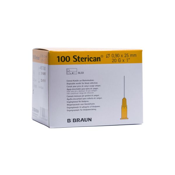 AIGUILLES STERICAN 20G 0,9X25MM JAUNE B/100