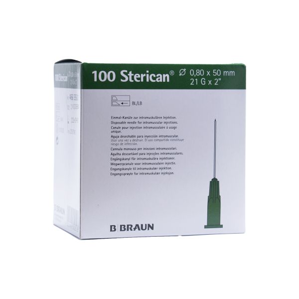 AIGUILLES STERICAN 21G 0,8X50MM VERTE B/100