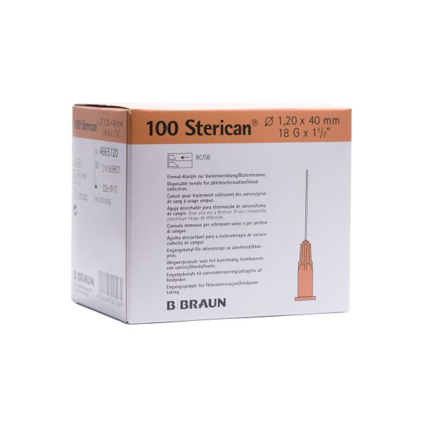 AIGUILLES STERICAN 18G 1,2X40MM ROSE B/100