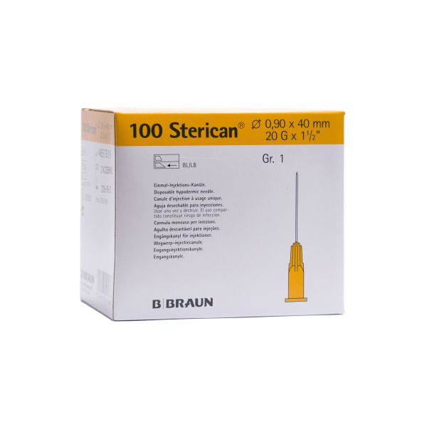 AIGUILLES STERICAN 20G 0,9X40MM JAUNE B/100