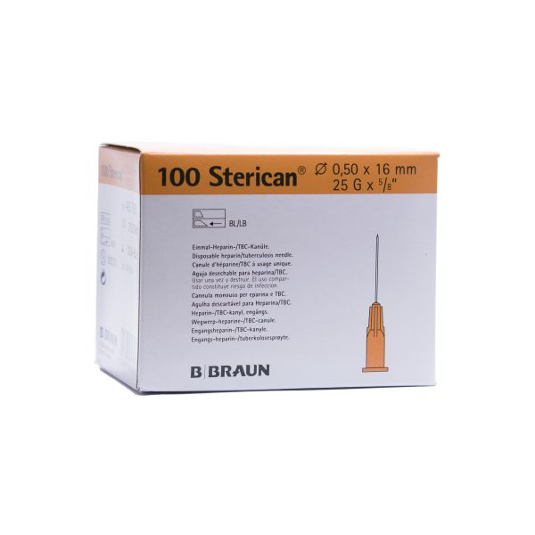 AIGUILLES STERICAN 25G 0,5X 16MM ORANGE B/100